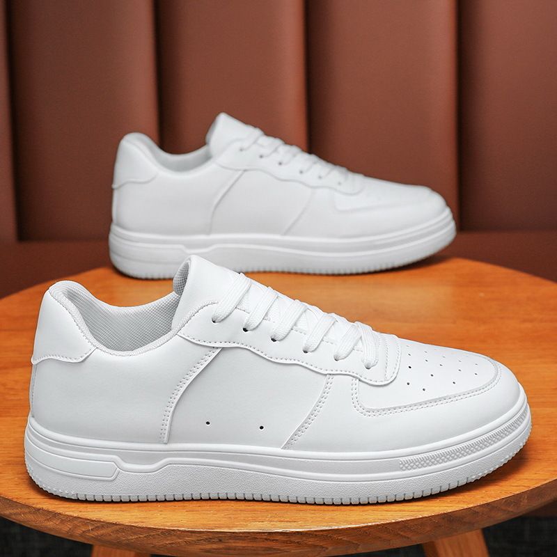 Spring New Breathable White Men's All Match Thick Soled Sports Casual Sneakers Trendy Shoes_voghion.com