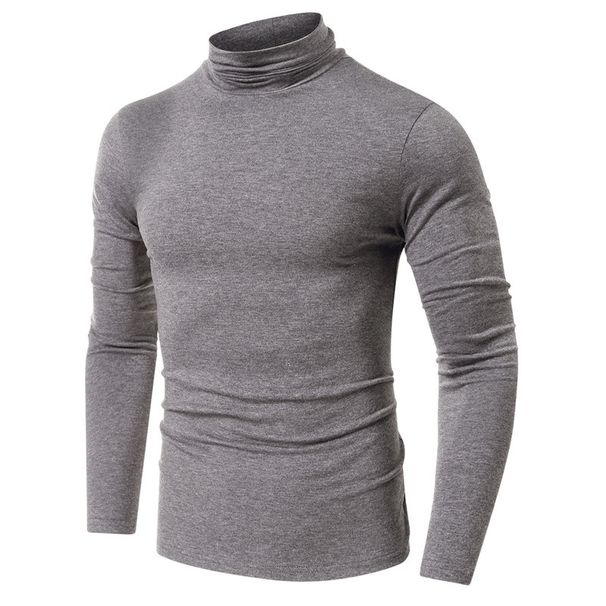 Herren-Performance-Langarm-T-Shirt mit hohem Kragen – Feuchtigkeitsableitende Trainings-Basisschicht (80 % Polyester, wärmeregulierend)_voghion.com