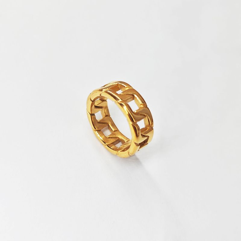 St.delan Trendy Men's Woven Cuban Chain Fashion Commuter Stainless Steel Ring Jewelry_voghion.com