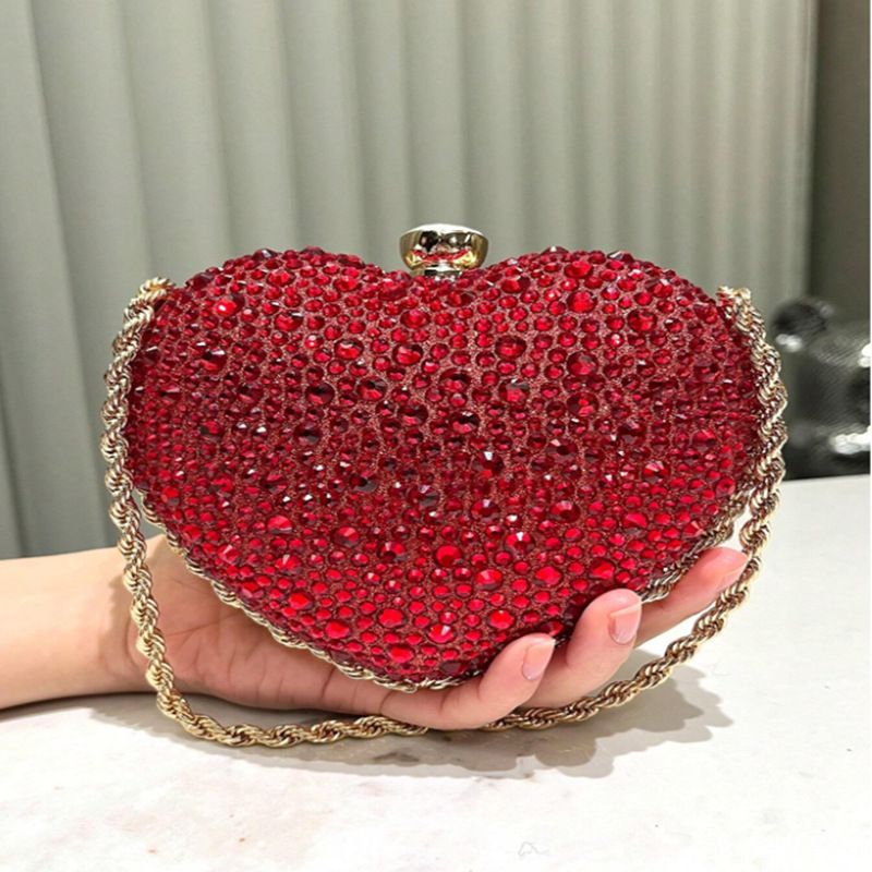 Love diamond bag  women's fashion chain diamond shoulder crossbody handbag party bag Valentine bag_voghion.com