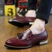 Britischer Stil Herren Business Trend Spitzschuh Koreanische Version Friseur Quaste Slip-On Lederschuhe_voghion.com