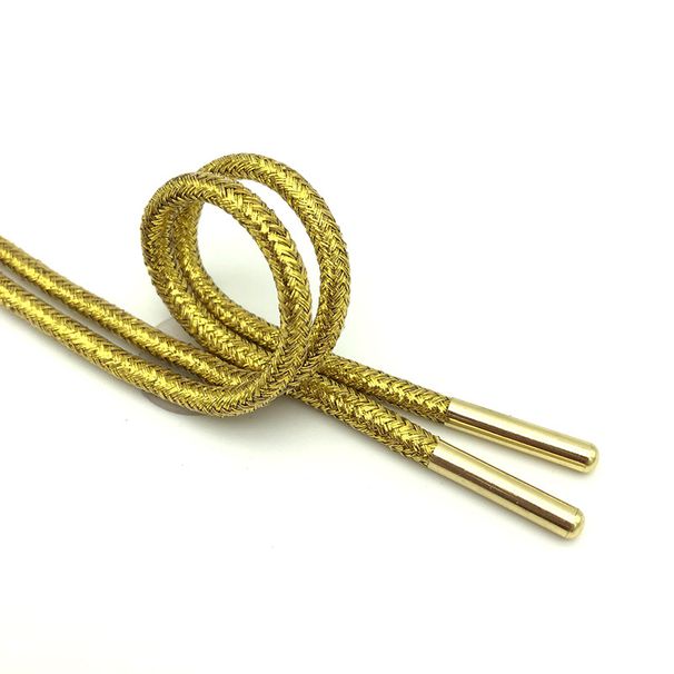 Lacci metallici rotondi con puntali - Colori oro, argento, nero e arcobaleno per scarpe da ginnastica e casual (70-160 cm)_voghion.com