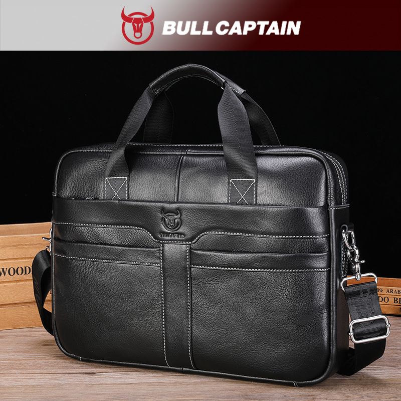 Lädervaror herrläderportfölj affärsportfölj retro första lager nötskinn laptopväska_voghion.com