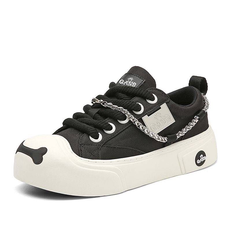 [Summer Light Same Style] Qianda Canvas Thick Sole Increased Plus Size Women's Casual Easiest For Match Big Head Board_voghion.com