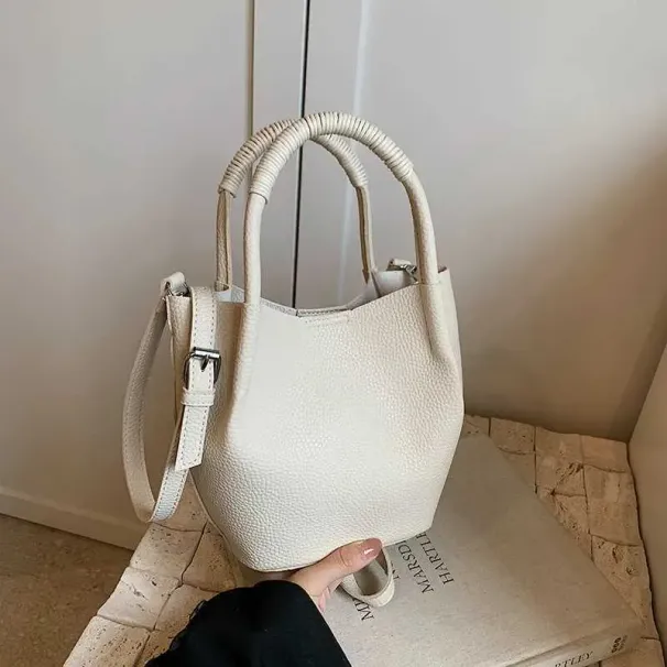 Einfache, solide Eimer-Handtaschen für Frauen, große Kapazität, lässige Pendler-Verbundtaschen, vielseitige Umhängetaschen für Frauen_voghion.com