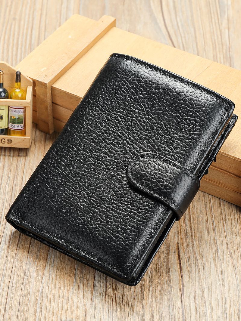 Men's Wallet Wallet First Layer Cowhide High Grade Passport Wallet_voghion.com