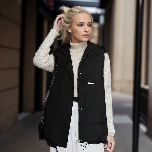 Nouveau gilet chaud en coton pour femme en automne et en hiver Le gilet ample pour femme porte un gilet Joker._voghion.com