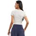 Women's Clothing High End Slim Yoga Tops Ribbed Round Neck Love Fitness Short Sleeved Pleated Outdoor Sports T Shirts For Women_voghion.com