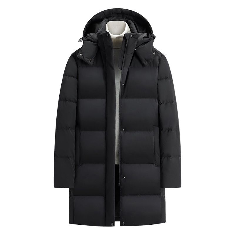 Lunar Apex Herren Unisex Skijacke mit Kapuze, 90 % weiße Entendaunen, einfarbig, dick gefüttert, warm und extrem kältebeständig_voghion.com