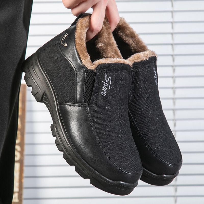 Men's Shoes Cotton Shoes Plus Velvet Elderly Warm Thickened Middle aged and Elderly Dad Shoes Non slip Large Size Men's Shoes_voghion.com