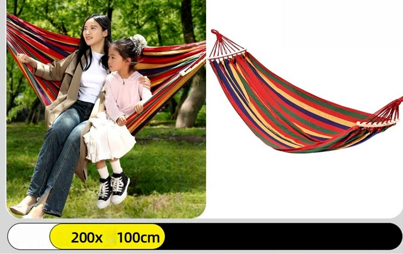 Hammock Swing Adult Thickened Canvas Camping Side Flip Double Person Outdoor Dormitory Indoor Hanging Chair Student_voghion.com