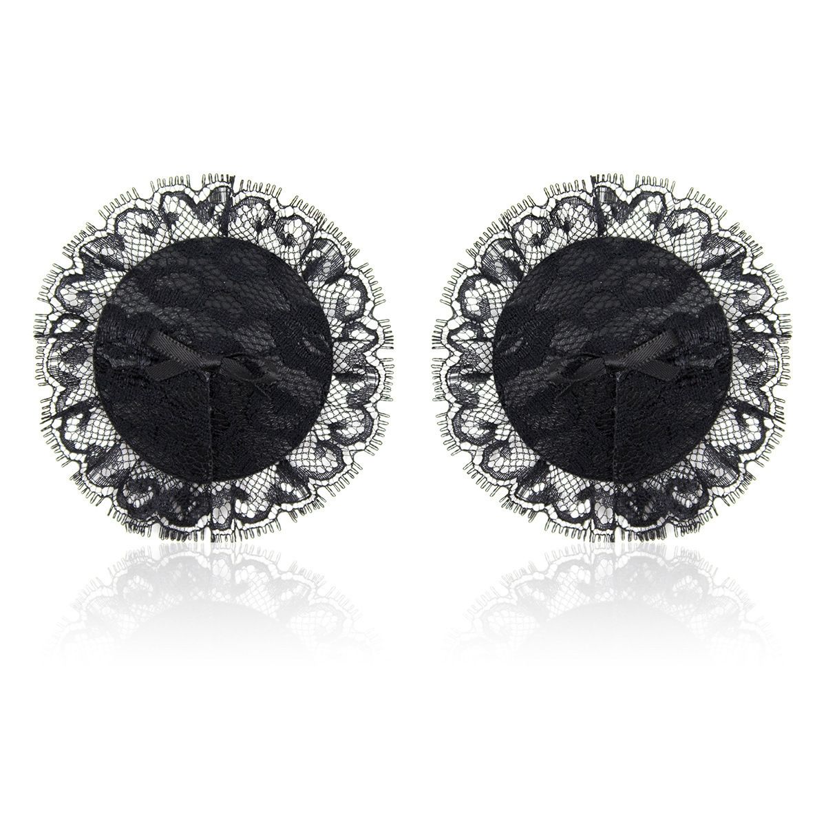 Lace Hot Sale Pattern Sexy Used For Many Times Black Bows Breast Pad Nipple Coverage_voghion.com