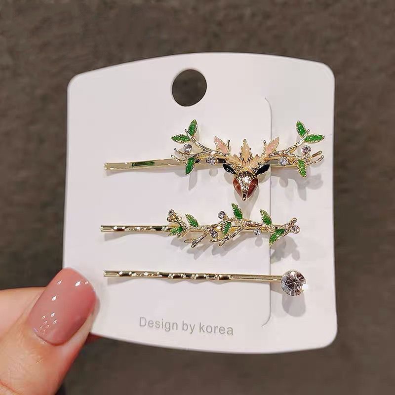Clip Headdress Deer Hairpin Girl Bangs Clip Edge Clip Handmade Drip Oil Word Clip Top_voghion.com