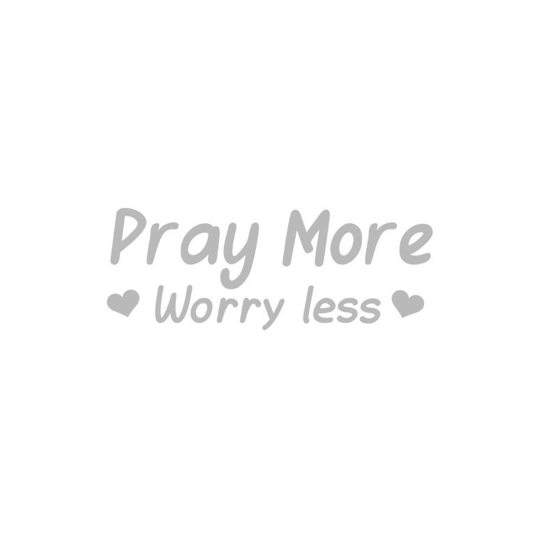 Pray worry less car rearview mirror makeup mirror sticker  worries reduce positive energy creative stickers_voghion.com