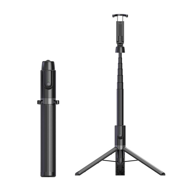 Asztali multifunkciós élő 1,3 m-es állvány hordozható integrált Bluetooth szelfi rúd (fekete)_voghion.com