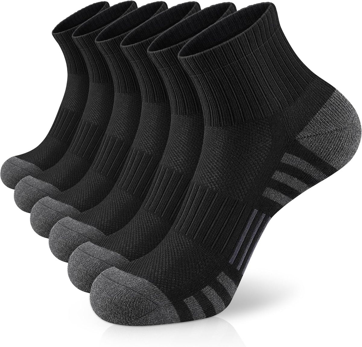 Athletic Quarter Socks With Cushion Running Ankle Socks For Men Women 6 Pairs_voghion.com