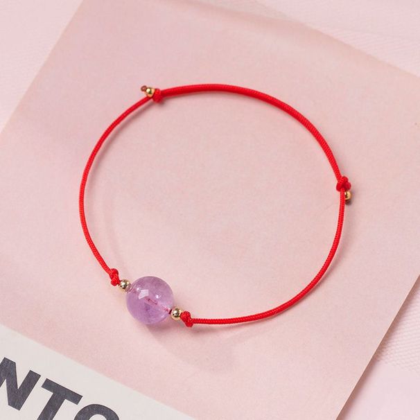 Erdbeere für Frauen, schlichter Girlfriend-Waldstil, handgewebtes rotes Seil, rosa Kristallperlenarmband_voghion.com