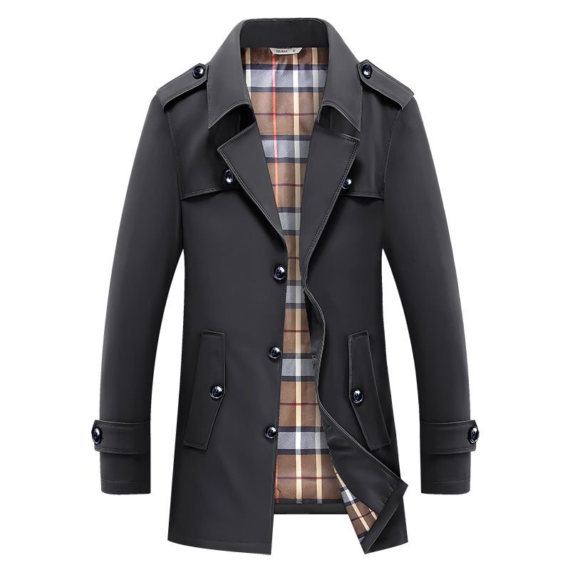 2023 New Autumn Winter Men's Windbreaker Business Quality Mid-Length Clothing_voghion.com