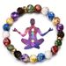Seven Color Yoga Bracelet – Resin Imitation Stone Healing Energy Bracelet, Adjustable Stretch String For Meditation & Wellness_voghion.com