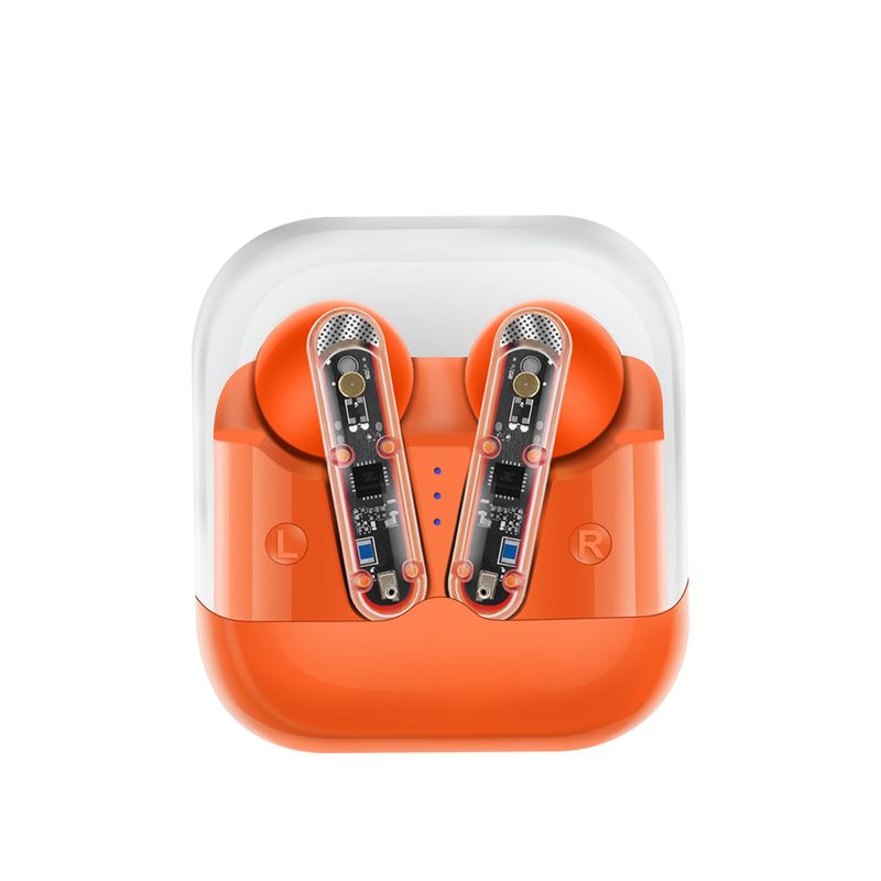 Căști sport fără fir de înaltă calitate, mini carcasă transparentă, Bluetooth TWS, ușor de alergare Tpye-c, bas greu_voghion.com
