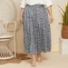 New Women's Geometric Print Pleated Half Loose Plus size Skirt_voghion.com