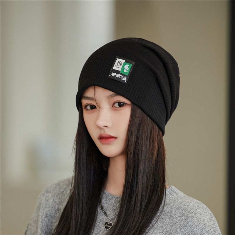 Dui Women's Patch Headband Autumn and Winter Versatile Thickened Warm Ear Protection Korean Edition Cold Knitted Hat_voghion.com