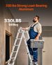 Multi-Purpose Folding Ladder 7-in-1 4 Step 15.5ft Reach Height For Work_voghion.com