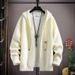 Cardigan à capuche zippé en tricot polyvalent pour homme - Pull tendance pour un usage décontracté, léger et respirant, lavable en machine_voghion.com