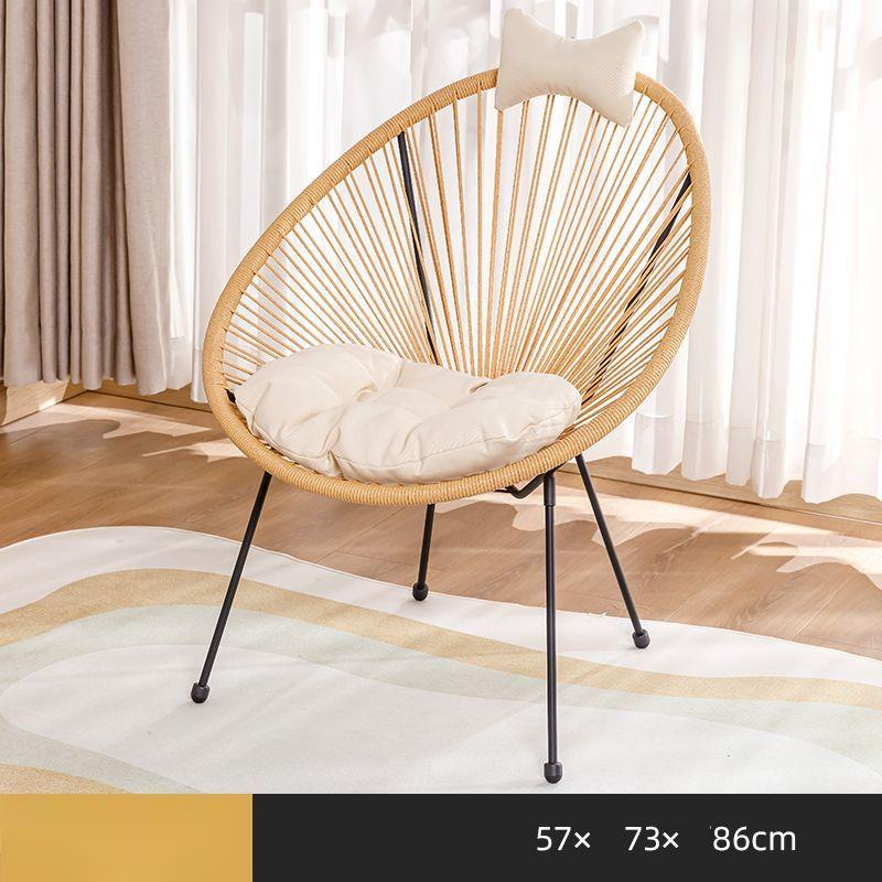 Conjunto de três peças simples para sala de estar com varanda e casca de ovo, mesa de vime e cadeira de combinação nova_voghion.com