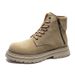 Men's Chunky Sole Martin Boots With Fleece Lining - Retro Work Boots For Autumn, Unisex Style Available_voghion.com