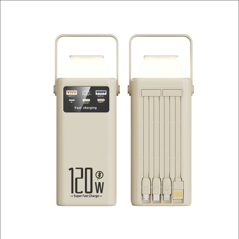 120W Fast Charging With Built-in Cable Large Bank 160000mAh Ultra-High Capacity Outdoor Live Streaming Mobile Power_voghion.com