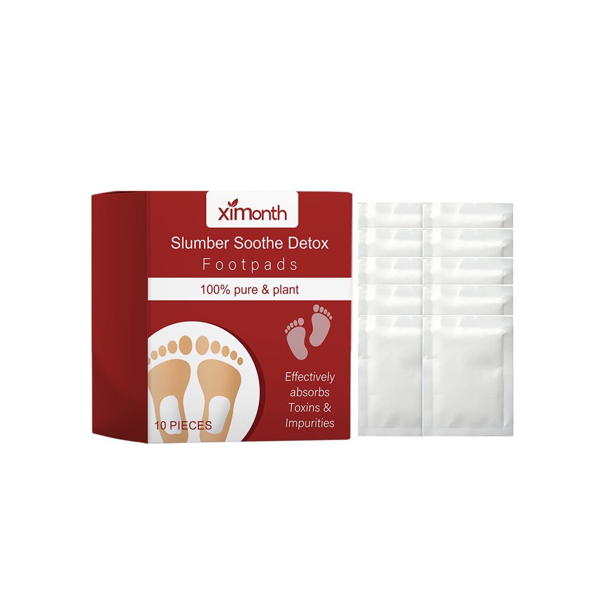 Patchs pour les pieds au charbon de bambou pour le nettoyage du corps, l'élimination de l'humidité, un sommeil confortable, le soin des pieds et le soin des pieds_voghion.com