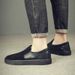 Zees Zees Extra Large Black Canvas Summer Breathable Casual Work Slip-On Shoes Men's_voghion.com