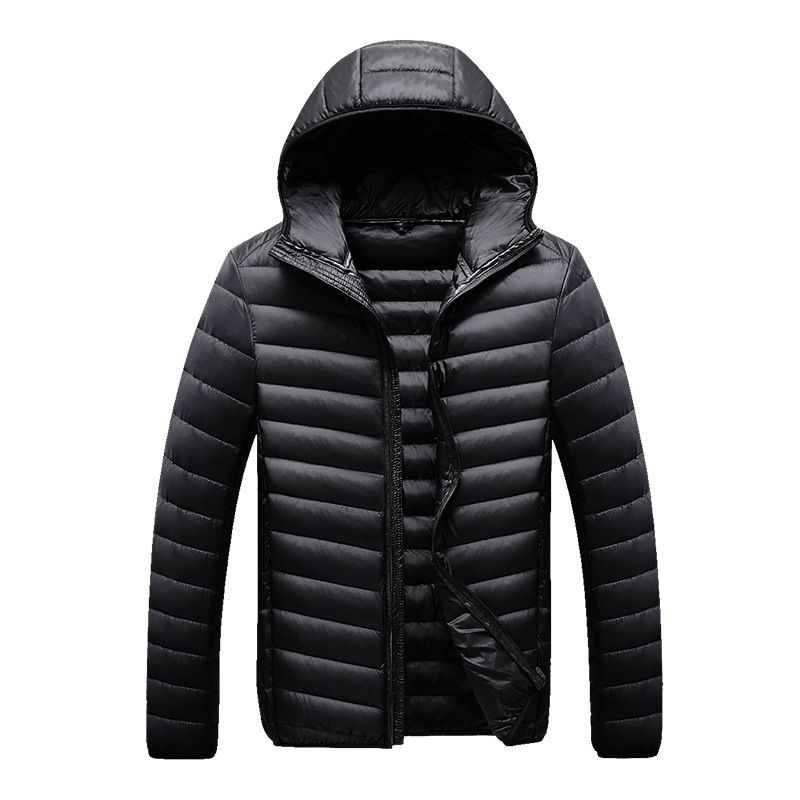  2023 winter new style men's light down jacket short hooded fashionable white duck down warm long-sleeved jacket_voghion.com