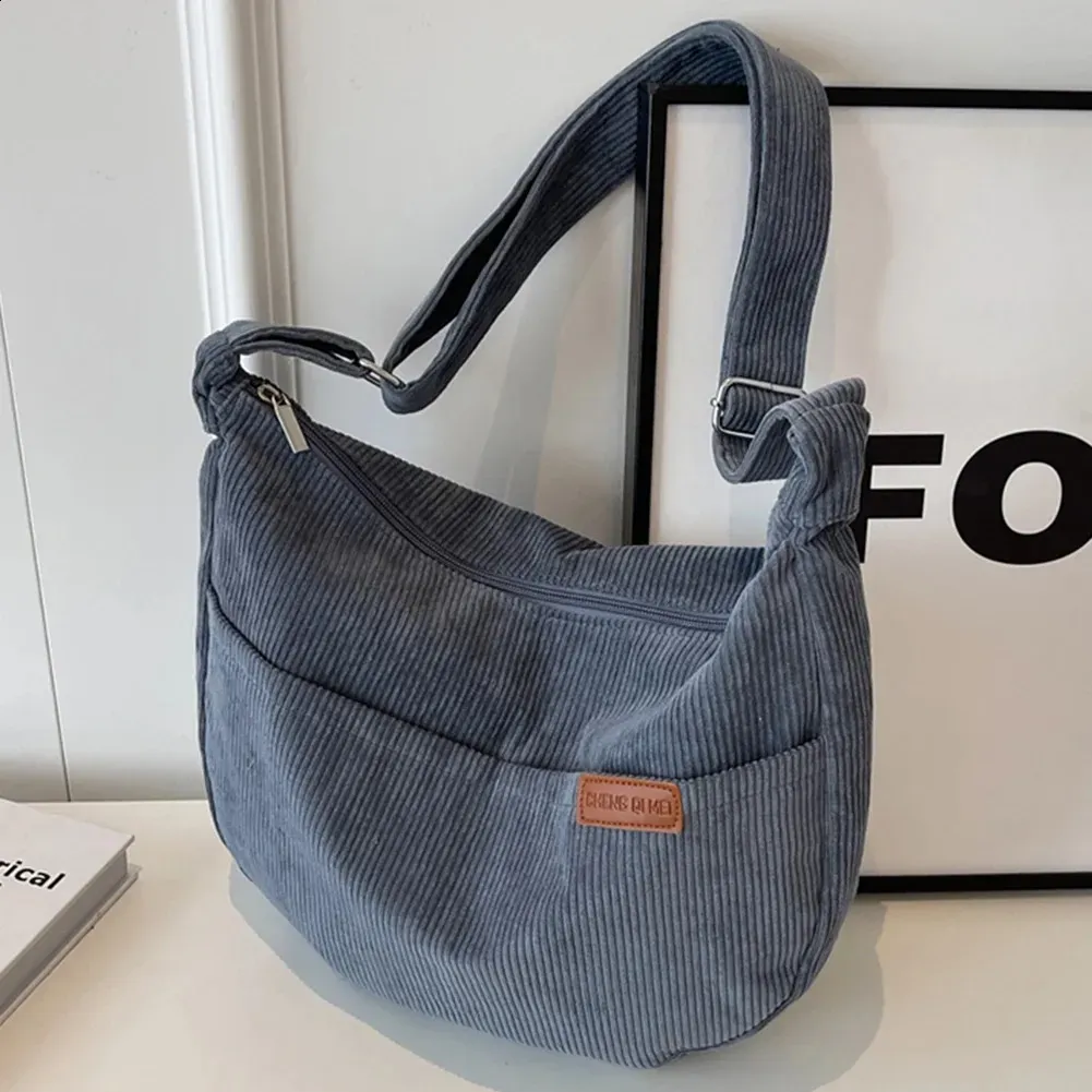 Borsa a tracolla da donna, casual, multitasche, con spallacci regolabili, zaino in velluto a coste 241112_voghion.com