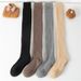 2pcs wool long knee-length thickened socks for women winter plus velvet warm ladies long socks autumn and winter terry high socks_voghion.com