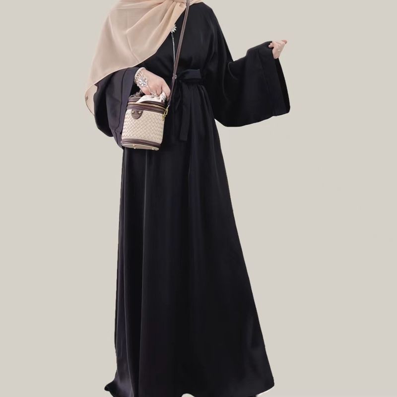 Abito tunica multicolore di base di grandi dimensioni in tinta unita della Turchia del Medio Oriente da donna_voghion.com