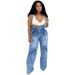 Damenbekleidung Damen Sommer Street Casual Zipper Washed Jumpsuit_voghion.com