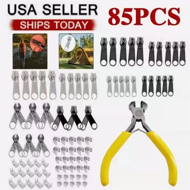 Sada na opravu zipů 183 dílů Náhrada zipu s 1 montážními kleštěmi pro spacáky, zavazadla, stany, kufry, batohy_voghion.com