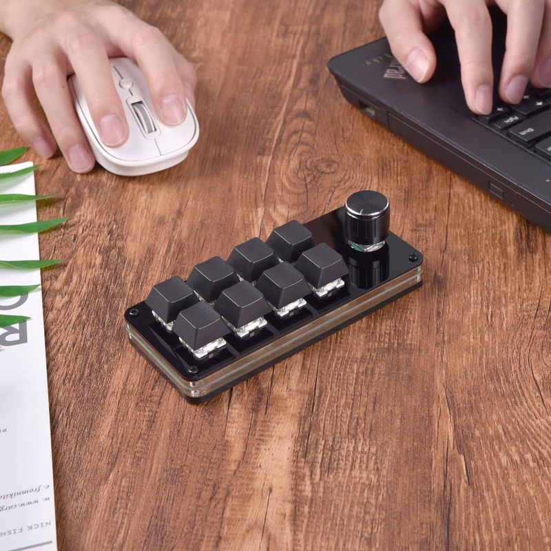 Custom 8-Key One-Knob Combination Mini Keyboard For Gaming Office Use, One-Key Copy And Paste, Convenient Key_voghion.com