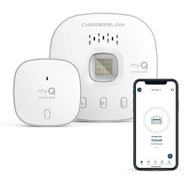CHAMBERLAIN Smart Garage Control - Wireless Garage Hub And Sensor With Wifi & Bluetooth - Smartphone Controlled, MyQ-G0401-ES, White_voghion.com
