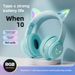 Nuovo auricolare Bluetooth da testa BT035C pieghevole con cambio graduale di colore e auricolare per giochi con orecchie di gatto_voghion.com