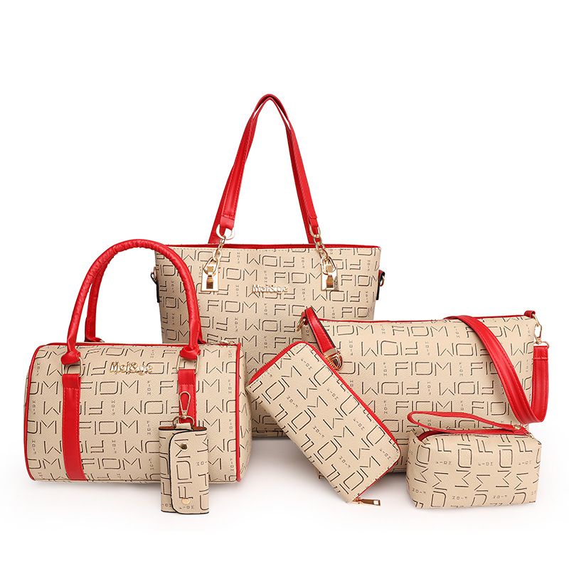 Modetaschen für Damen, sechsteiliges Set, einfache Umhängetaschen, Einzelschulter-Damenhandtaschen, große Kapazität_voghion.com