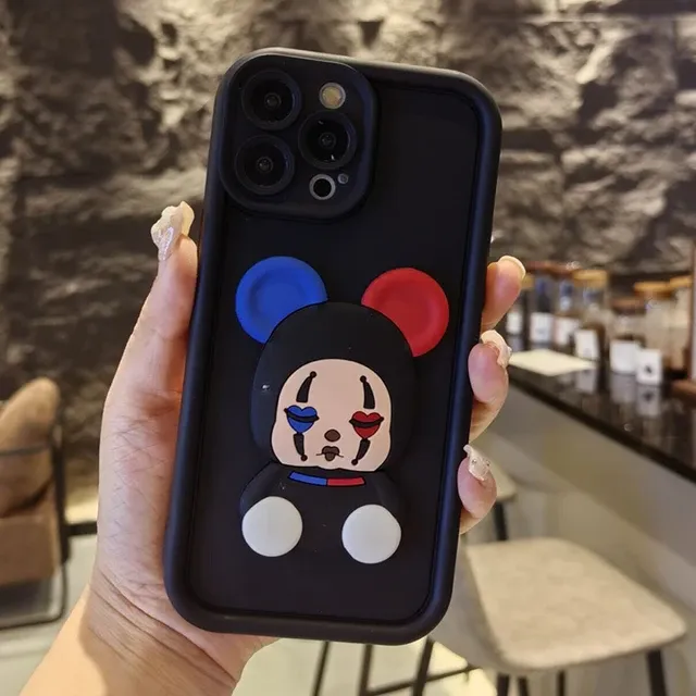 A15 A35 A55 Séiss 3D Bär Cartoon Silikonhülle fir Samsung Galaxy S24 Ultra S21 S22 S23 Fe Plus A14 A13 A34 A54 A53 mëll_voghion.com