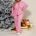 Women's Christmas Print Blazer & Pants Set – Festive Holiday Outfit, Casual Long-Sleeve Trousers Ensemble (S-XXL, Pinkish)_voghion.com