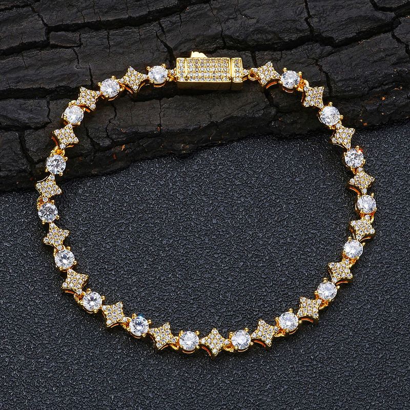 Hip Hop Neue 6mm Stern Zirkon Tennis Kette High-end-herren Armband Einfache Schmuck_voghion.com
