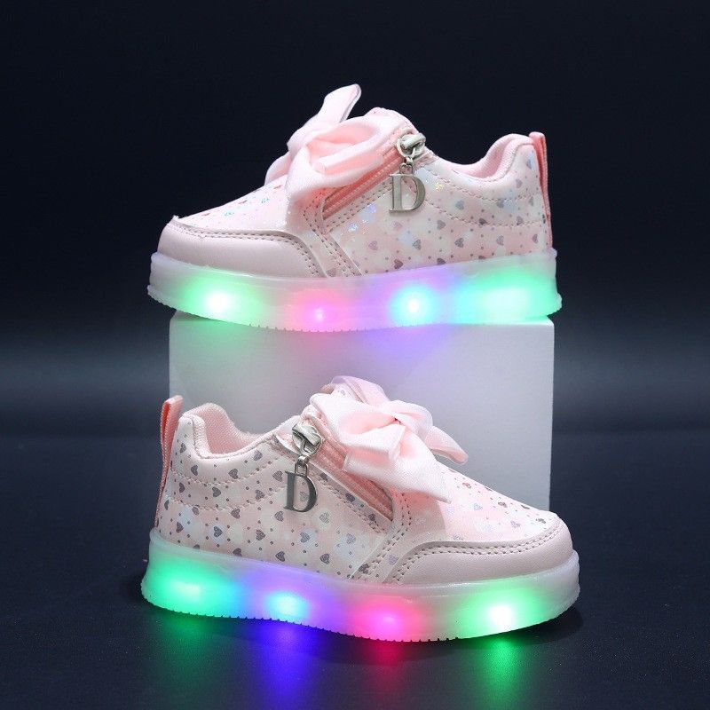 Princess Soft Sole Sports 2024 Spring Autumn New Comfortable Bow Children's and Girls' Casual Shoes_voghion.com