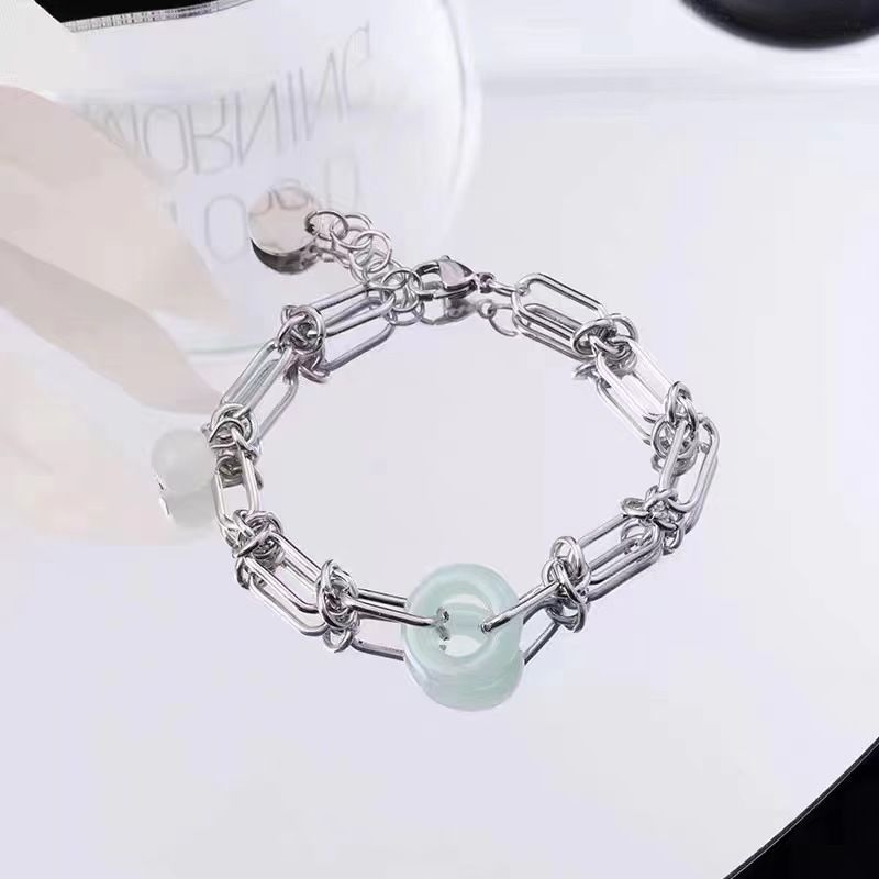 Titanium Steel Crystal Splicing With Male Female Ins Style, Niche Design, Sweet High-end Feeling, Simple And_voghion.com