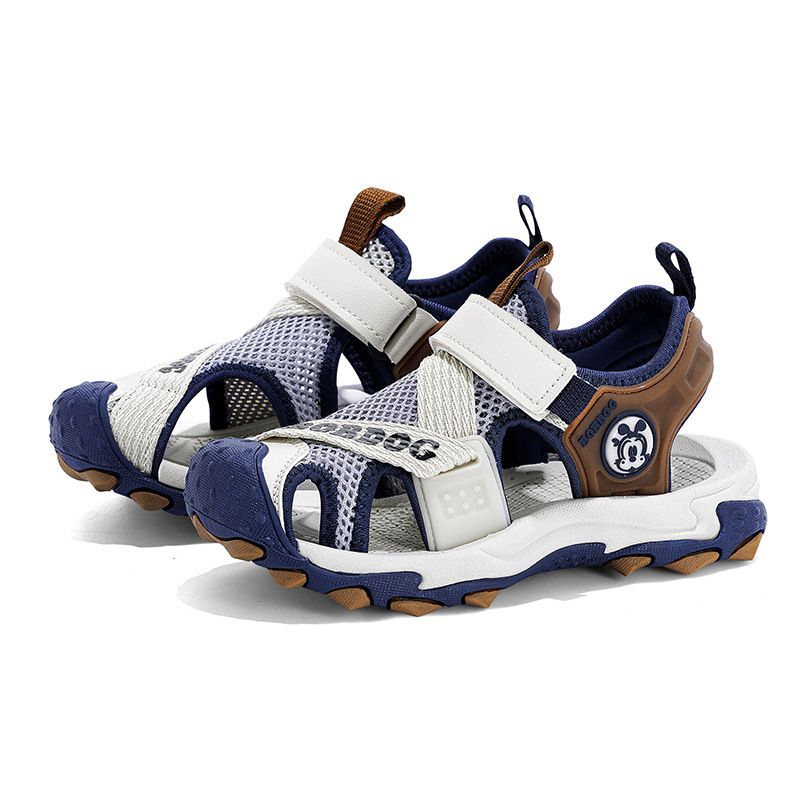 Mother&Kids Boys' beach sandals Summer single net large children's anti-collision Bao toe sandals_voghion.com