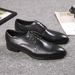 Rindsleder Zehenpartie Business Formal Leder Herren koreanischen Stil Trendy Spitz Arbeitsschuhe Schnürschuhe Hochzeit_voghion.com